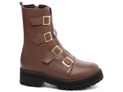 Bota Coturno Sola Tratorada Couro Torricella